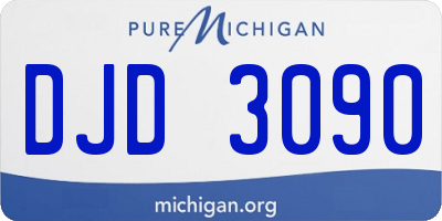 MI license plate DJD3090