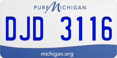 MI license plate DJD3116