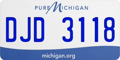 MI license plate DJD3118