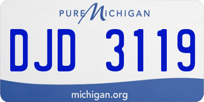 MI license plate DJD3119