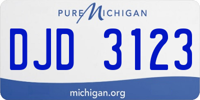 MI license plate DJD3123