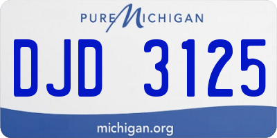 MI license plate DJD3125