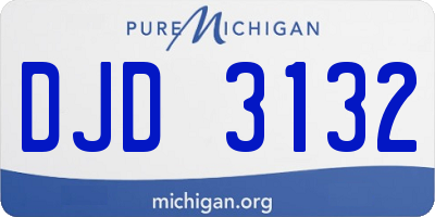 MI license plate DJD3132