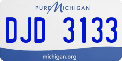 MI license plate DJD3133
