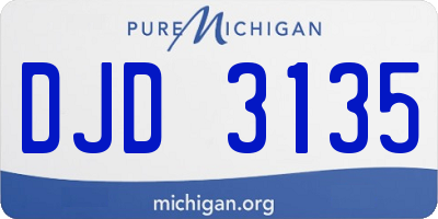 MI license plate DJD3135