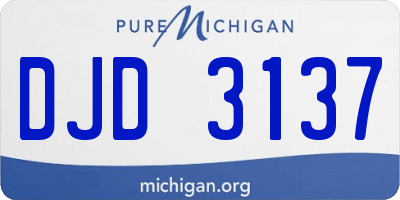 MI license plate DJD3137