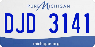 MI license plate DJD3141