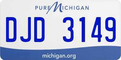 MI license plate DJD3149