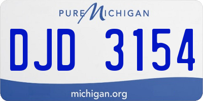 MI license plate DJD3154