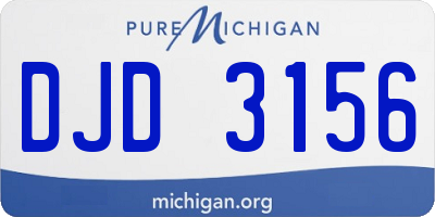 MI license plate DJD3156