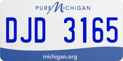 MI license plate DJD3165
