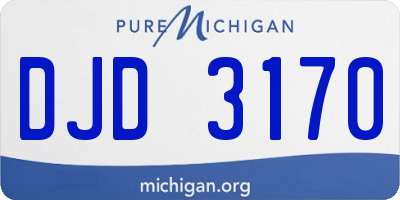 MI license plate DJD3170