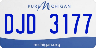 MI license plate DJD3177