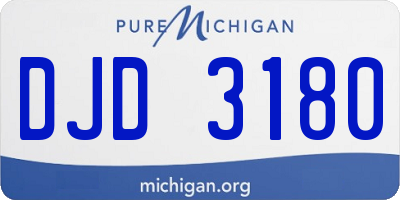 MI license plate DJD3180