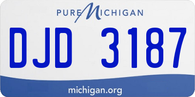 MI license plate DJD3187