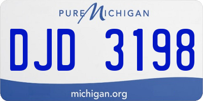 MI license plate DJD3198