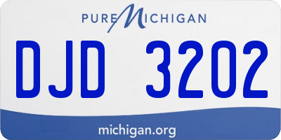 MI license plate DJD3202