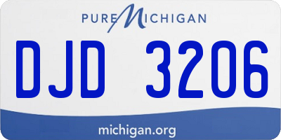 MI license plate DJD3206