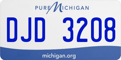 MI license plate DJD3208