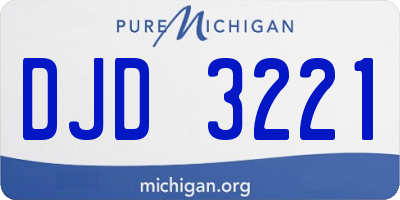 MI license plate DJD3221