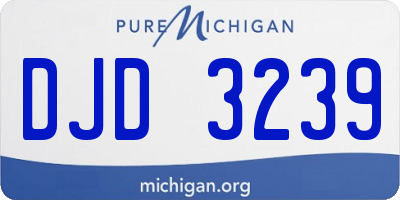 MI license plate DJD3239