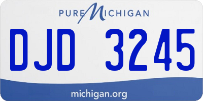 MI license plate DJD3245