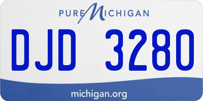 MI license plate DJD3280
