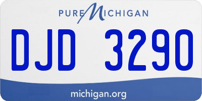 MI license plate DJD3290