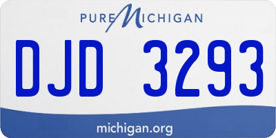 MI license plate DJD3293