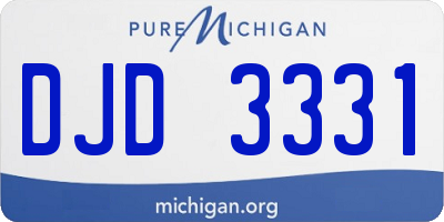 MI license plate DJD3331