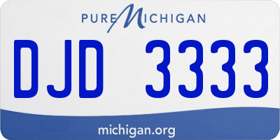 MI license plate DJD3333