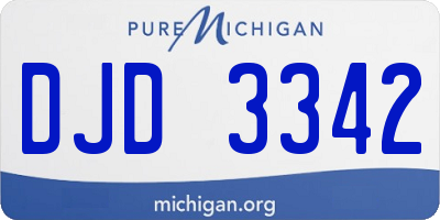 MI license plate DJD3342