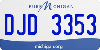 MI license plate DJD3353