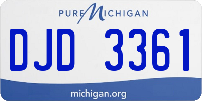 MI license plate DJD3361