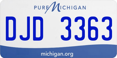 MI license plate DJD3363