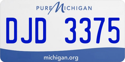 MI license plate DJD3375
