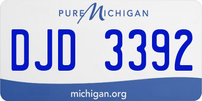 MI license plate DJD3392