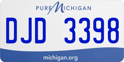 MI license plate DJD3398
