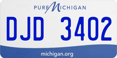 MI license plate DJD3402