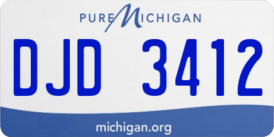 MI license plate DJD3412