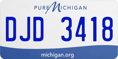 MI license plate DJD3418