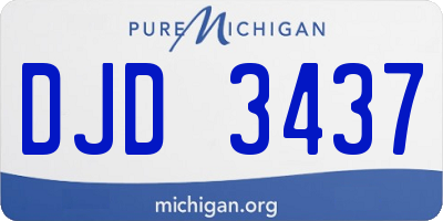 MI license plate DJD3437