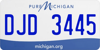 MI license plate DJD3445