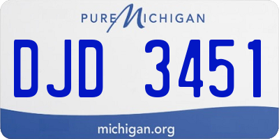 MI license plate DJD3451