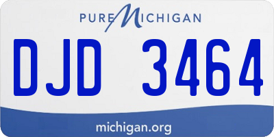 MI license plate DJD3464