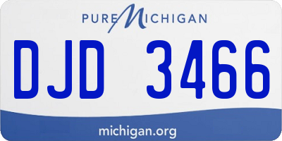 MI license plate DJD3466
