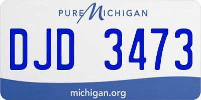 MI license plate DJD3473