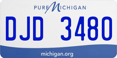 MI license plate DJD3480