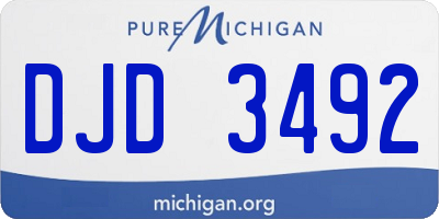 MI license plate DJD3492