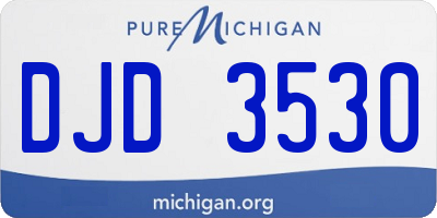 MI license plate DJD3530
